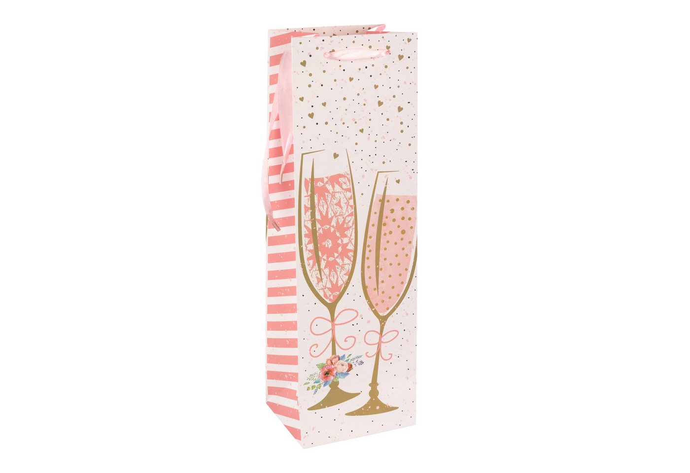 Idena Tragetasche Idena Flaschentasche Sekt rosa 12x39x10cm 210g/m² von Idena