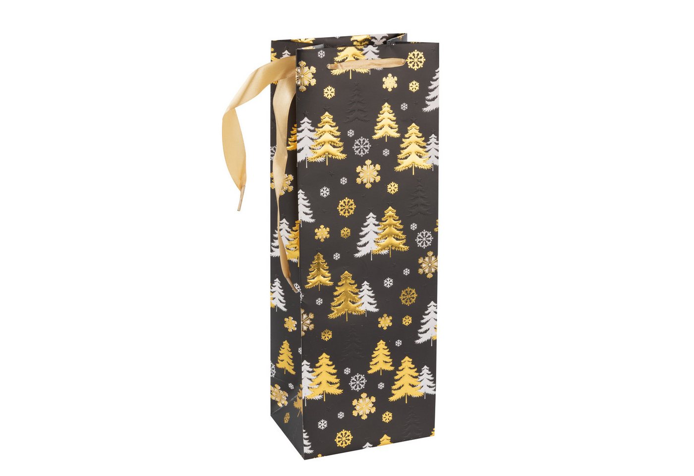 Idena Tragetasche Idena Flaschentasche Weihnachten Tannenbaum 12x35x9cm 210g/m² von Idena