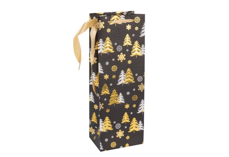 Idena Tragetasche Idena Flaschentasche Weihnachten Tannenbaum 12x35x9cm 210g/m² von Idena