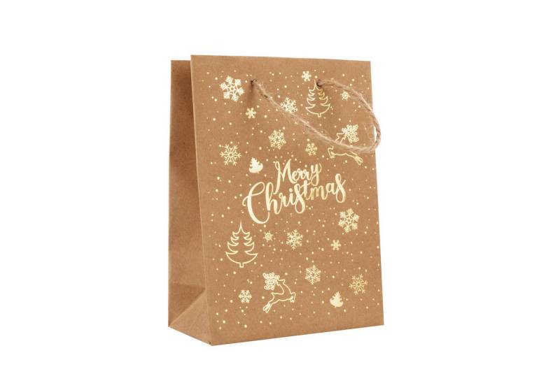Idena Tragetasche Idena Geschenktasche Merry Christmas 11x16x6cm Kraftpapier 140g/m² von Idena