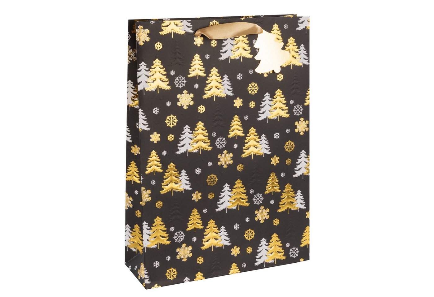 Idena Tragetasche Idena Geschenktasche Weihnachten Tannenbaum 25x35x8,5cm 210g/m² von Idena