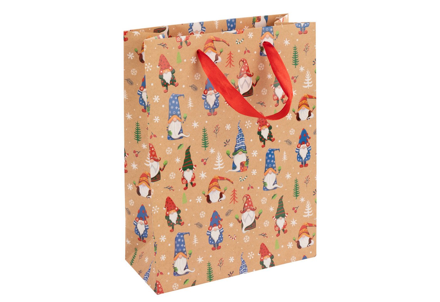 Idena Tragetasche Idena Geschenktasche Weihnachten Wichtel 25x35x8,5cm 210g/m² von Idena