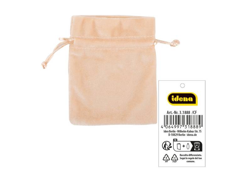 Idena Tragetasche Idena Stoffsäckchen aus Samt creme 10x13cm von Idena