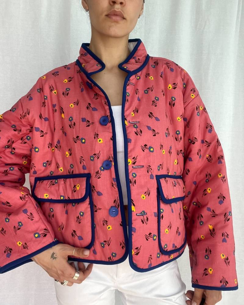 Umfunktionierte Decken Jacke | Korallenfarbe Für Männer Und Frauen Unisex-stil Übergroße Passform von IdentityConceptStore