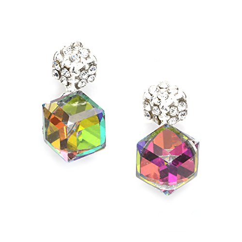 Idin Jewellery - Regenbogen-Würfel mit Kristall-Pavé-Ohrclips. von Idin Jewellery