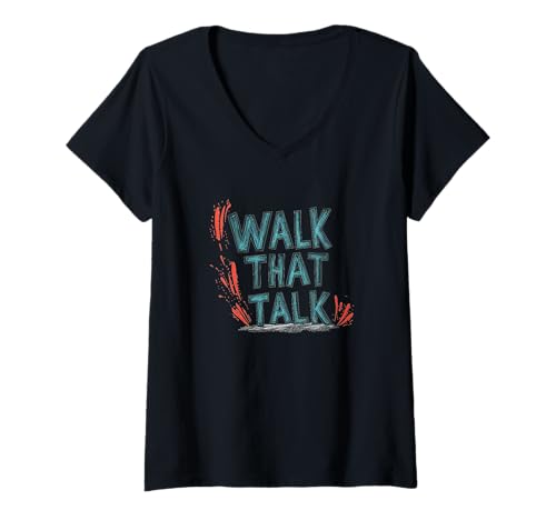 Damen Cool Walk That Talk Speech für Jungen und Mädchen T-Shirt mit V-Ausschnitt Damen Cool Walk That Talk Speech für Jungen und Mädchen T-Shirt mit V-Ausschnitt von Idiom Outfit