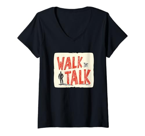 Damen Walk That Talk Speech Kostüm für Idiom-Liebhaber T-Shirt mit V-Ausschnitt Damen Walk That Talk Speech Kostüm für Idiom-Liebhaber T-Shirt mit V-Ausschnitt von Idiom Outfit