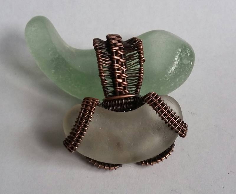 Draht Gewickelt Seeglas Anhänger Draht Gewickelt Seeglas Anhänger von IdleHandsJewelryCA