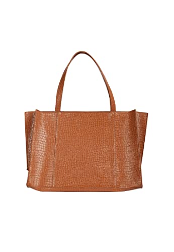 Idony Women's Shopper mit Kroko-Prägung, Kamel von Idony