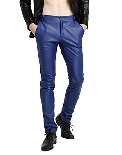 Idopy Herren Pu Motorrad Party Urlaub Leistung Kunstleder Hosen Jeans von Idopy