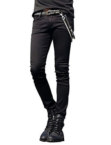 Idopy Männer `s Punk-Schädel-Hipster-Tanz-Jeans-Hosen mit Kette 33 von Idopy