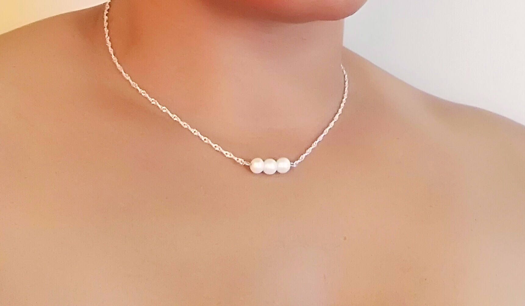 Echte Süßwasser Perlenanhänger, Sterling Silberkette Echte Süßwasser Perlenanhänger, Sterling Silberkette von IdovilBeautyConcerns