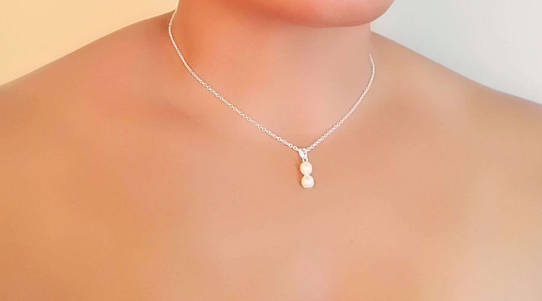 Echte Süßwasser Perlenanhänger, Sterling Silberkette Echte Süßwasser Perlenanhänger, Sterling Silberkette von IdovilBeautyConcerns