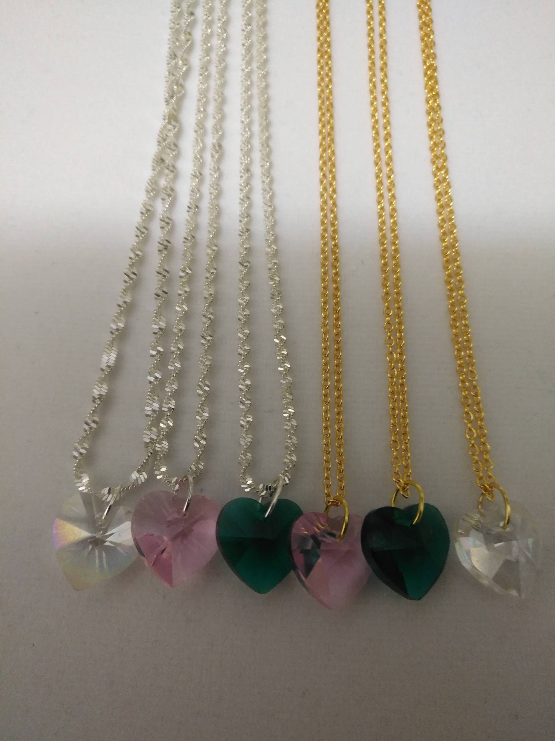 Kristall Facettiert Herz Form Swarovski Elements Anhänger, Sterling Silber, Gold Gefüllt Kette Kristall Facettiert Herz Form Swarovski Elements Anhänger, Sterling Silber, Gold Gefüllt Kette von IdovilBeautyConcerns