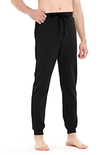 Idtswch 30/32/34/36/38/40, lange Innennaht, lange Herren-Jogginghose mit Reißverschlusstaschen, Schwarz, XXL von Idtswch