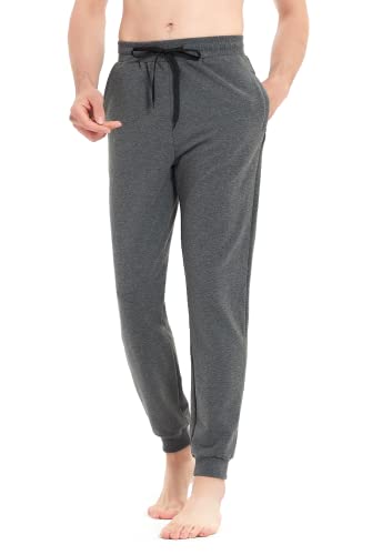 Idtswch 32/34/36/38 Inseam Sweatpants für Herren Tall Extra Long Jogger Hose mit Reißverschlusstaschen Workout, Dunkel_Grau, XXL von Idtswch