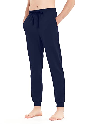 Idtswch 32/34/36/38 lange Schrittlänge Herren Jogginghose extra lange Jogginghose mit Reißverschlusstaschen, Marineblau, Groß von Idtswch