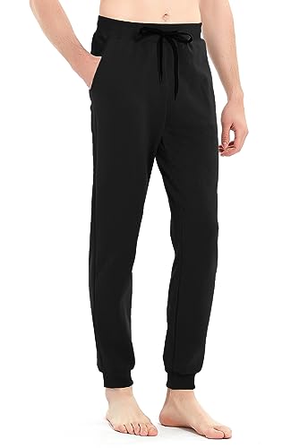 Idtswch 32/34/36/38 Inseam Sweatpants für Herren Tall Extra Long Jogger Hose mit Reißverschlusstaschen Workout, Schwarz, Klein von Idtswch