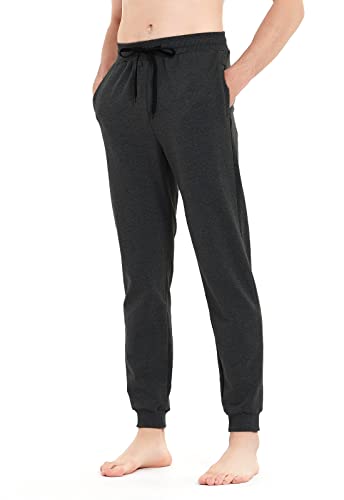 Idtswch 32/34/36/38 lange Schrittlänge Herren Jogginghose extra lange Jogginghose mit Reißverschlusstaschen, Schwarz / Grau, Groß von Idtswch