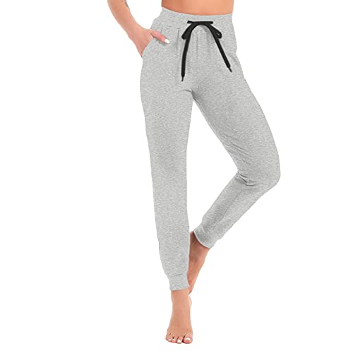 Idtswch 76,2 cm, 81,3 cm, 86,4 cm, 91,4 cm Schrittlänge, extralang, leichte Sweatpants für große Frauen, Hellgrau/81,3 cm lange Nähte, Large Lange von Idtswch