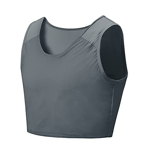 Idtswch Brustbinder für Transgender FTM Binder Kompression Tomboy Trans Bandage BH Cosplay Unterwäsche, grau, Medium von Idtswch