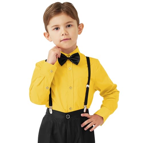 Idtswch Jungen Oxford Hemd Langarm mit Schulhemd mit Brusttasche Knopfleiste (Alter 2-16) von Idtswch