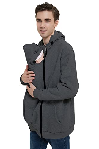 Idtswch Kängurujacke Tragejacke für Baby aus Fleece 2in1 Männer Tragejacke&Softshelljacke,Tragemantel&Damenmantel von Idtswch