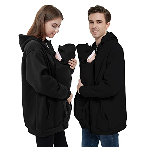 Idtswch Kängurujacke Tragejacke für Baby aus Fleece 2in1 Männer Tragejacke&Softshelljacke,Tragemantel&Damenmantel von Idtswch