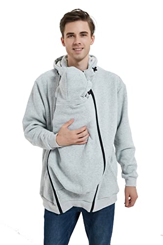 Idtswch Kängurujacke Tragejacke für Baby aus Fleece 2in1 Männer Tragejacke&Softshelljacke,Tragemantel&Damenmantel von Idtswch