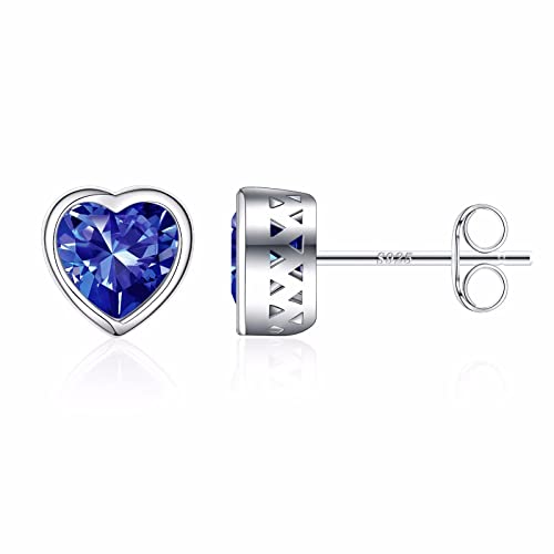 S925 Sterling Silber Birstone Ohrstecker für Frauen Herz Geburtsstein Ohrstecker für Frauen Teenager Mädchen Sterling Silber Tansanit S925 Sterling Silber Birstone Ohrstecker für Frauen Herz Geburtsstein Ohrstecker für Frauen Teenager Mädchen Sterling Silber Tansanit von Iefil