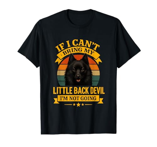 Lustiger Schipperke Kleiner schwarzer Teufelshund Mama & Papa Retro T-Shirt Lustiger Schipperke Kleiner schwarzer Teufelshund Mama & Papa Retro T-Shirt von If I Can't Bring My Dog Retro Tee Pet Owner Gift