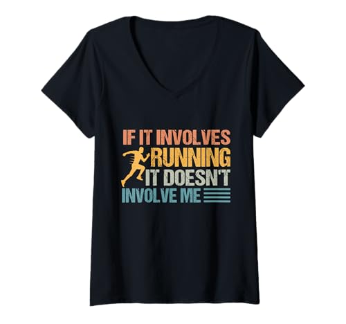 Damen Lustiges Laufen – wenn es läuft, ist es nicht involviert mich T-Shirt mit V-Ausschnitt Damen Lustiges Laufen – wenn es läuft, ist es nicht involviert mich T-Shirt mit V-Ausschnitt von If It Involves Running It Doesn't Involve Me