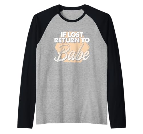 Paar passende lustige Paare, wenn verloren, kehren Sie zu Baby zurück Raglan von If Lost Return To Babe Couple Matching Gift