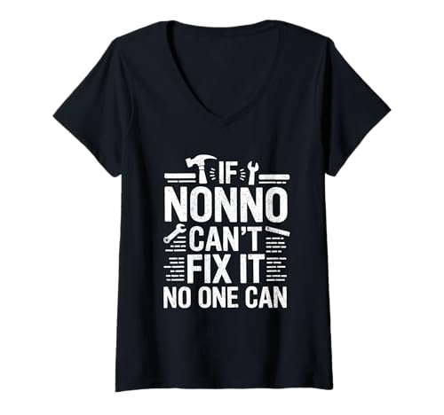 Damen Wenn Nonno Shirt es nicht reparieren kann, kann es niemand Italien Italienischer Opa T-Shirt mit V-Ausschnitt Damen Wenn Nonno Shirt es nicht reparieren kann, kann es niemand Italien Italienischer Opa T-Shirt mit V-Ausschnitt von If Nonno Can't Fix It No-One Can Italy Grandpa