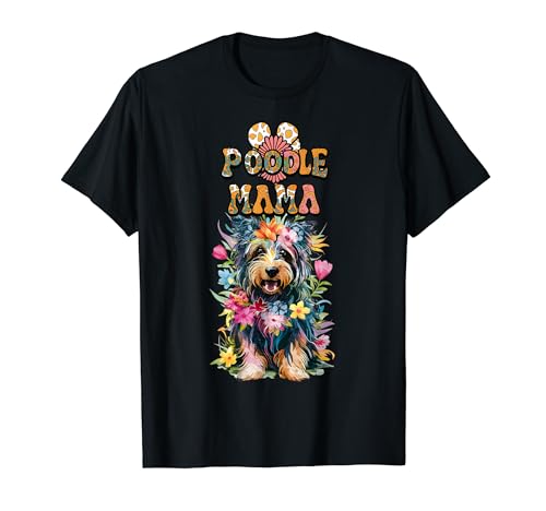 Pudel Mama Hund Blumen Bunte Pudel Mama Frauen Kinder T-Shirt von If Pets Had Thumbs Tees
