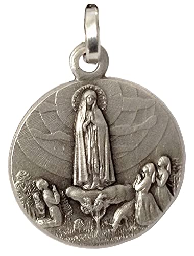 925 Sterling Silber Medaille " Unserer Lieben Frau von Fatima " 100% Made in Italy von I G J