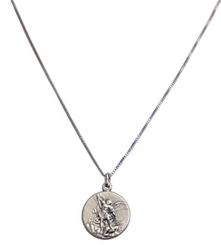 Medaille von St. Michael der Erzengel in 925 Sterling Silber mit 925 Sterling Silber Kette von I G J