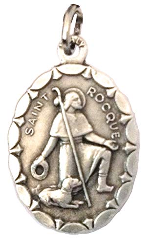 OVALE MEDAILLE DES HEILIGEN ROCHUS VON MONTPELLIER - MEDAILLEN DER SCHUTZHEILIGEN - 100% Made in Italy von I G J