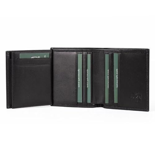 Ignis Craft Herren Leder Kleine Brieftasche RFID Card Wallet (Multifold Onyx) von Ignis Craft