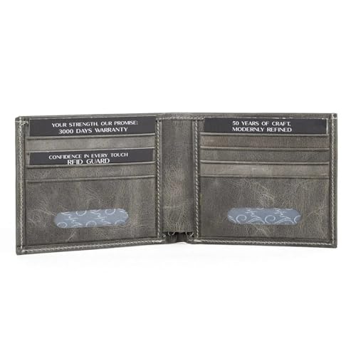Ignis Craft RFID-blockierende, minimalistische Bifold, ultradünnes Design, Geldbörse für Herren, Kartenetui aus echtem Leder mit sicheren Hüllen, Solist Basalt, Minimale Geldbörse aus Leder von Ignis Craft