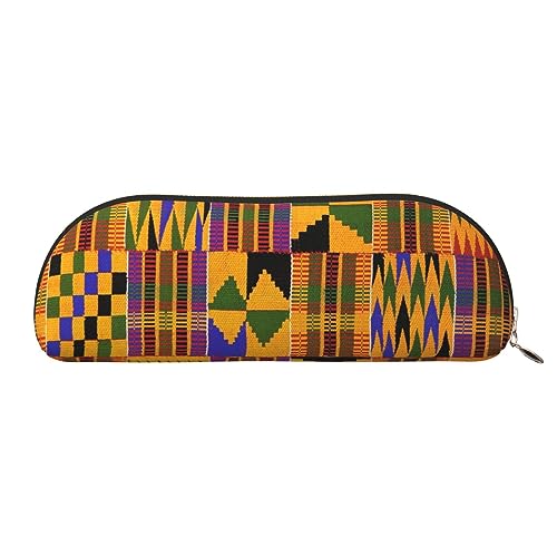 IguaTu African Tribal Ethnic Texture Leather Pencil Pouch - Cosmetic Bag with Smooth Zip - Coin Bag - Office Stationery Organizer, gold, Einheitsgröße, Schulranzen von IguaTu