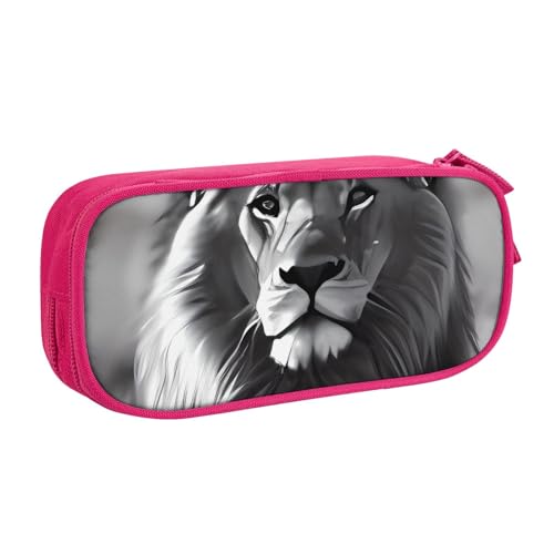 IguaTu Afrikanischer Löwe schwarz und weiß große Kapazität Federmäppchen - Doppelschicht Schreibwaren Organizer für Schule, Büro, Reisen, rose, Einheitsgröße, Kosmetikkoffer von IguaTu