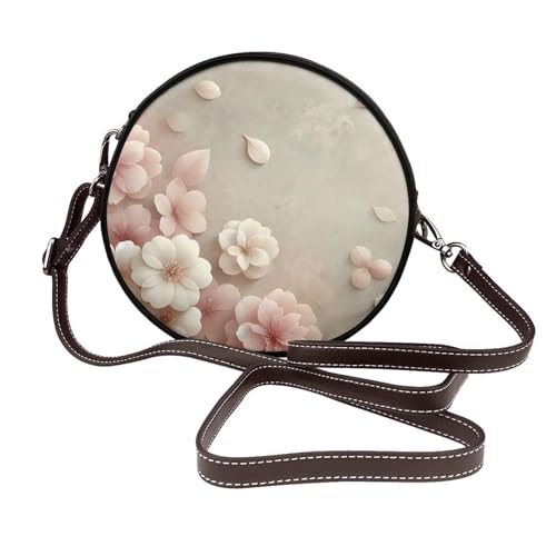 IguaTu Ballettschuh-Umhängetasche, rund, Leder, mit abnehmbarem Riemen, stilvolle Crossbody-Tasche, Rosa Blütenblätter, Einheitsgröße IguaTu Ballettschuh-Umhängetasche, rund, Leder, mit abnehmbarem Riemen, stilvolle Crossbody-Tasche, Rosa Blütenblätter, Einheitsgröße von IguaTu