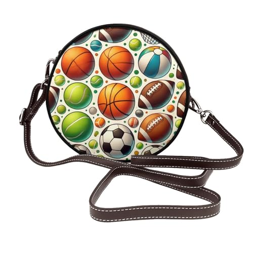 IguaTu Ballettschuh-Umhängetasche, rund, Leder, mit abnehmbarem Riemen, stilvolle Crossbody-Tasche, Sportball, Einheitsgröße IguaTu Ballettschuh-Umhängetasche, rund, Leder, mit abnehmbarem Riemen, stilvolle Crossbody-Tasche, Sportball, Einheitsgröße von IguaTu