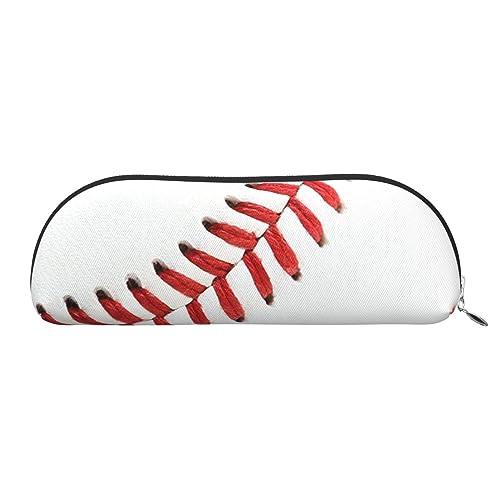 IguaTu Baseball Lace Close Up Leder Bleistift Tasche - Kosmetiktasche mit glattem Reißverschluss - Münztasche - Büro Schreibwaren Organizer, silber, Einheitsgröße, Schulranzen von IguaTu