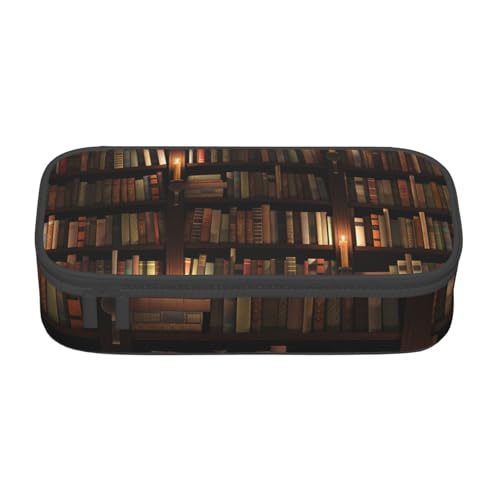 IguaTu Bear Federmäppchen mit großem Fassungsvermögen, für Schule, Schreibwaren-Organizer-Tasche mit Fächern, Reißverschlusstasche, Bücherzimmer-Bibliothek, Einheitsgröße, Kosmetikkoffer von IguaTu