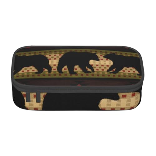 IguaTu Bear Federmäppchen mit großem Fassungsvermögen, für Schule, Schreibwaren-Organizer-Tasche mit Fächern, Reißverschlusstasche, bär, Einheitsgröße, Kosmetikkoffer von IguaTu