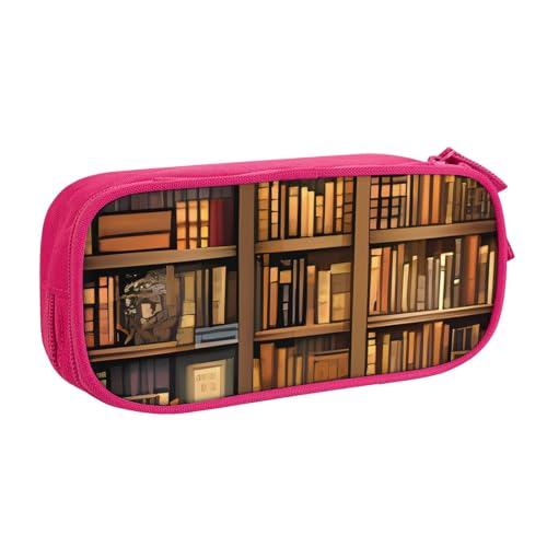 IguaTu Bibliothek Bücherregal Buch Große Kapazität Federmäppchen - Doppelschicht Schreibwaren Organizer für Schule, Büro, Reisen, rose, Einheitsgröße, Kosmetikkoffer von IguaTu