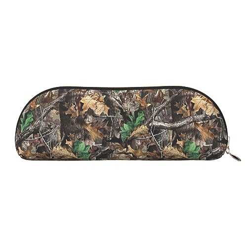 IguaTu Cold Tree Camouflage Leder Federmäppchen Kosmetiktasche mit glattem Reißverschluss Münztasche Büro Schreibwaren Organizer, gold, Einheitsgröße, Schulranzen von IguaTu