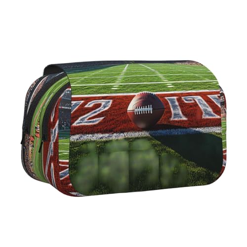 IguaTu Cooles Schlagzeug-Set, doppellagiges Federmäppchen, Oxford-Stoff, Stifttasche mit Reißverschluss und Klappe, große Kapazität, Schreibwarentasche für Schule, Büro, Reisen, American Football von IguaTu